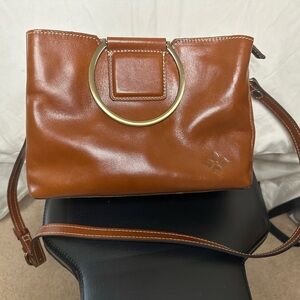 Patricia Nash Tan Leather Crossbody Bag with Gold Accent